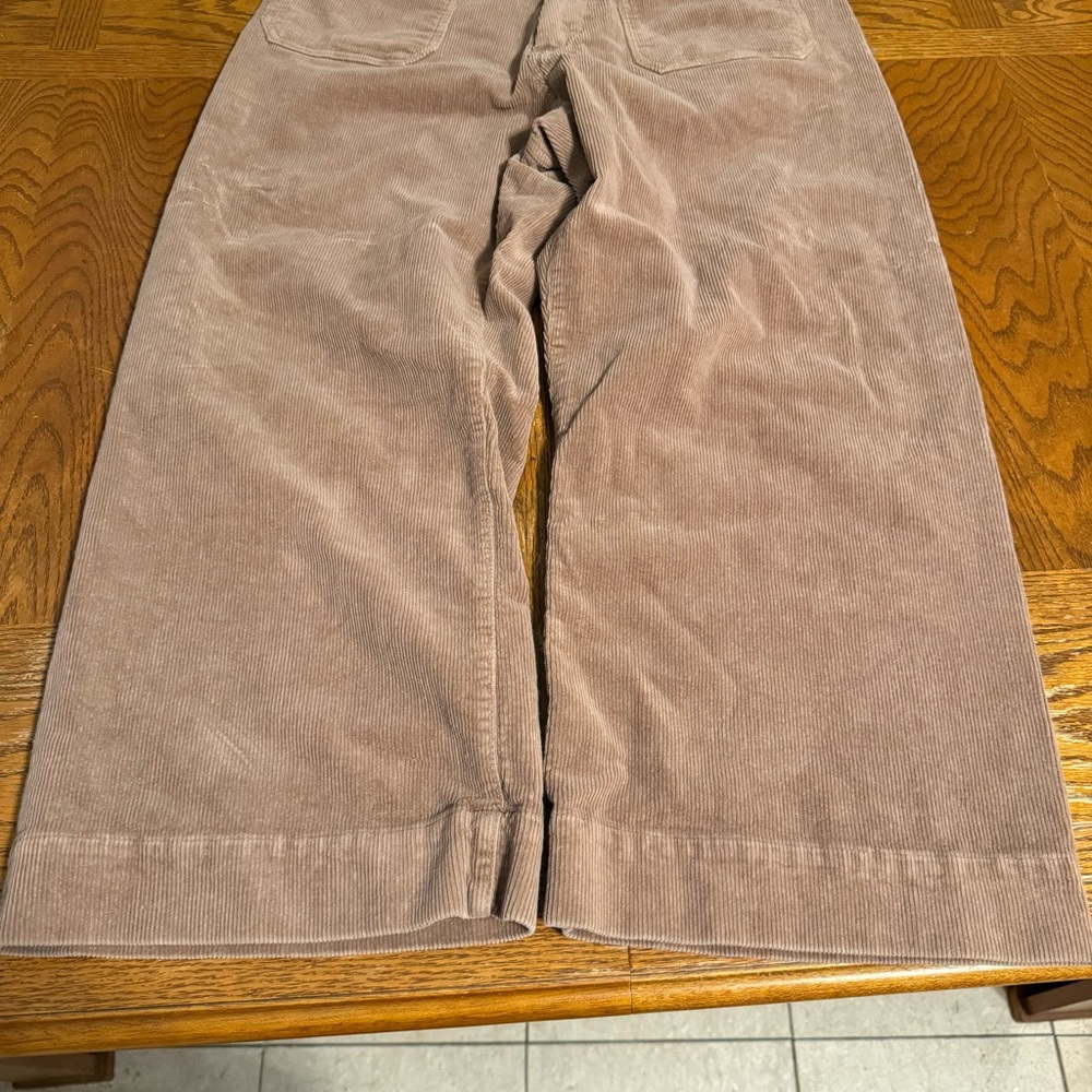 Quince Corduroy Wide-Leg Crop Pants in Light Brown Sz 14 Elevated Basics - Picture 7 of 14